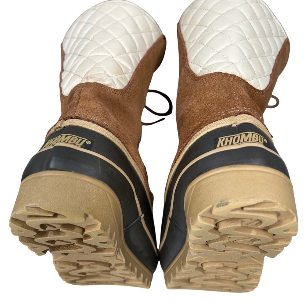 Khombu Allie Waterproof Brown Faux Fur Winter Lace-Up Duck Boots Size 7 - Picture 8 of 13